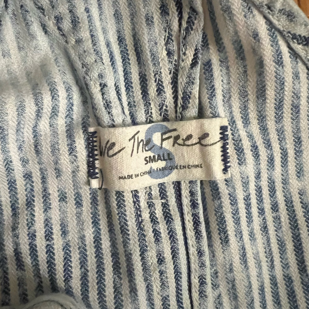 Free People striped overalls